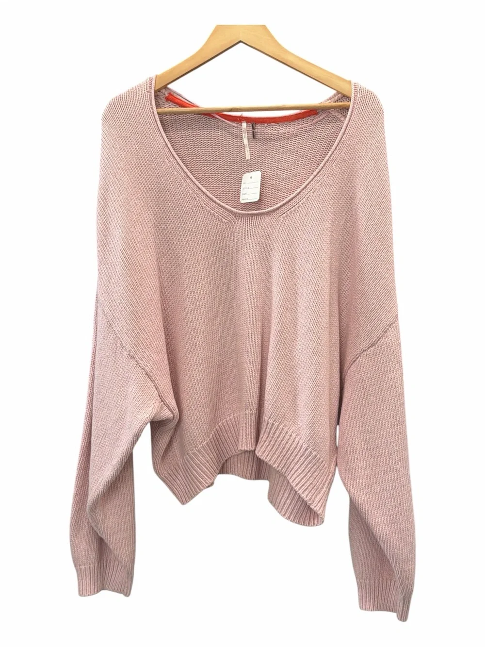 Free People Scoop Neck Oversized Sweater in Dusty Rose - Picture 2 of 4